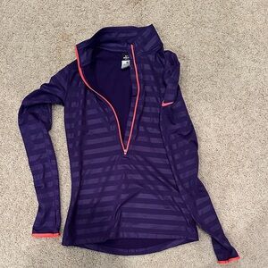 Nike Purple and Red Quarter-Zip Pullover